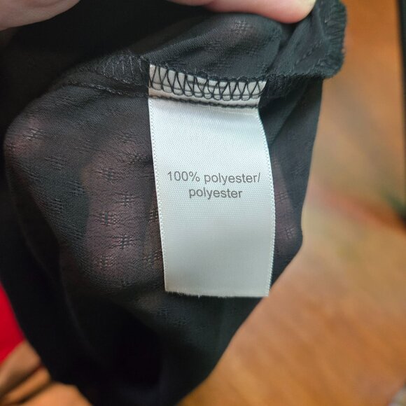 Maurices blouse womens Medium Black Semi-sheer roll-tab sleeves pullover - Picture 7 of 7